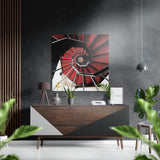Spiral Brushed Aluminium Dibond Wall Art - 40x40 cm