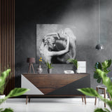 Danza con il fumo quadro in alluminio Dibond spazzolato - 40x40 cm