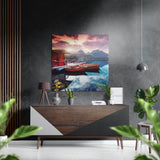 Boats  Brushed Aluminium Dibond Wall Art - 40x40 cm