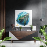 Tartaruga – Quadro da parete in alluminio spazzolato Dibond - 40x40 cm