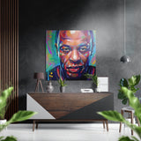 Quadro in alluminio spazzolato Dibond Legendary Hip-Hop Producer - 40x40 cm