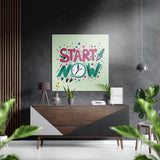 Commence maintenant – Tableau mural en aluminium brossé Dibond - 40x40 cm