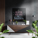 Pastellkreide „Work Hard“ Gebürstetes Aluminium-Dibond Wandbild - 40x40 cm