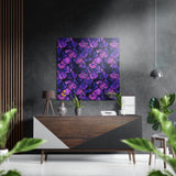 Gocce viola – Quadro da parete in alluminio spazzolato Dibond - 40x40 cm