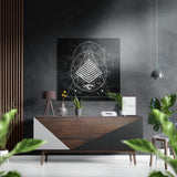 Lines of Space Brushed Aluminium Dibond Wall Art - 40x40 cm