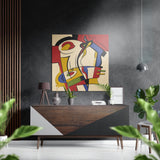 Figure cubiste géométrique tableau mural en aluminium brossé Dibond - 40x40 cm