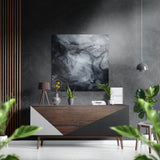 Anthrazitfarbene Rauchtinte Gebürstetes Aluminium-Dibond Wandbild - 40x40 cm