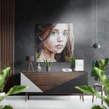 Beauté pure – Œuvre murale en aluminium brossé Dibond - 40x40 cm