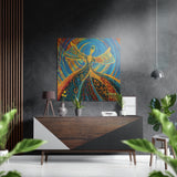 Derviche – Œuvre murale en aluminium brossé Dibond - 40x40 cm