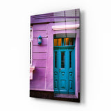 Arte de pared de vidrio de Casa púrpura