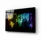 World Map Glass Wall Art