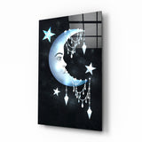 Moon Star Glass Wall Art