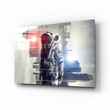 Arte de pared de vidrio de Astronauta digital