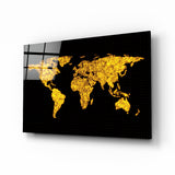 Arte de pared de vidrio de Mapa del mundo