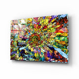 Farbenfrohe Mosaik Glasbild