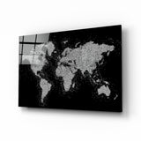 Carte du monde Impression sur verre