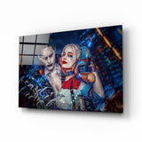 Harley Quinn and the Joker Glass Art