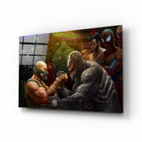 Arte de pared de vidrio de Venom vs Bane