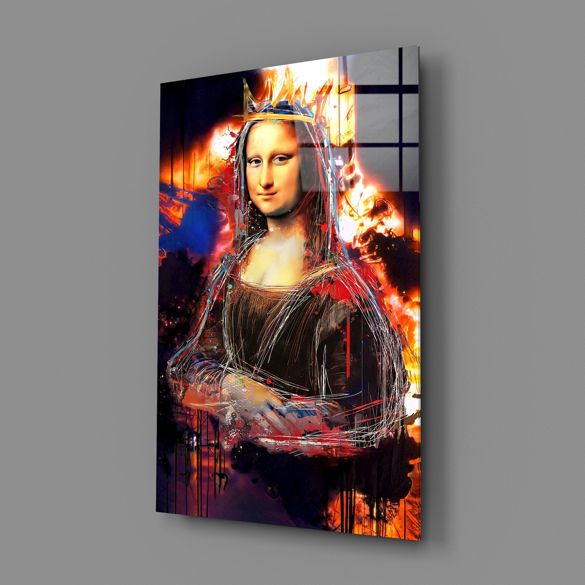 Queen Mona Lisa Glass Wall Art