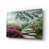 Footpath to Mountains Glass Wall Art