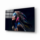 Red Indian Glass Wall Art