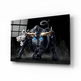 Bull, Bitcoin Glass Wall Art
