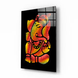 Arte della parete in vetro Ganesha