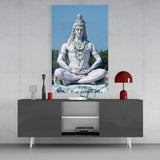 Shiva in Meditation Glass Wall Art