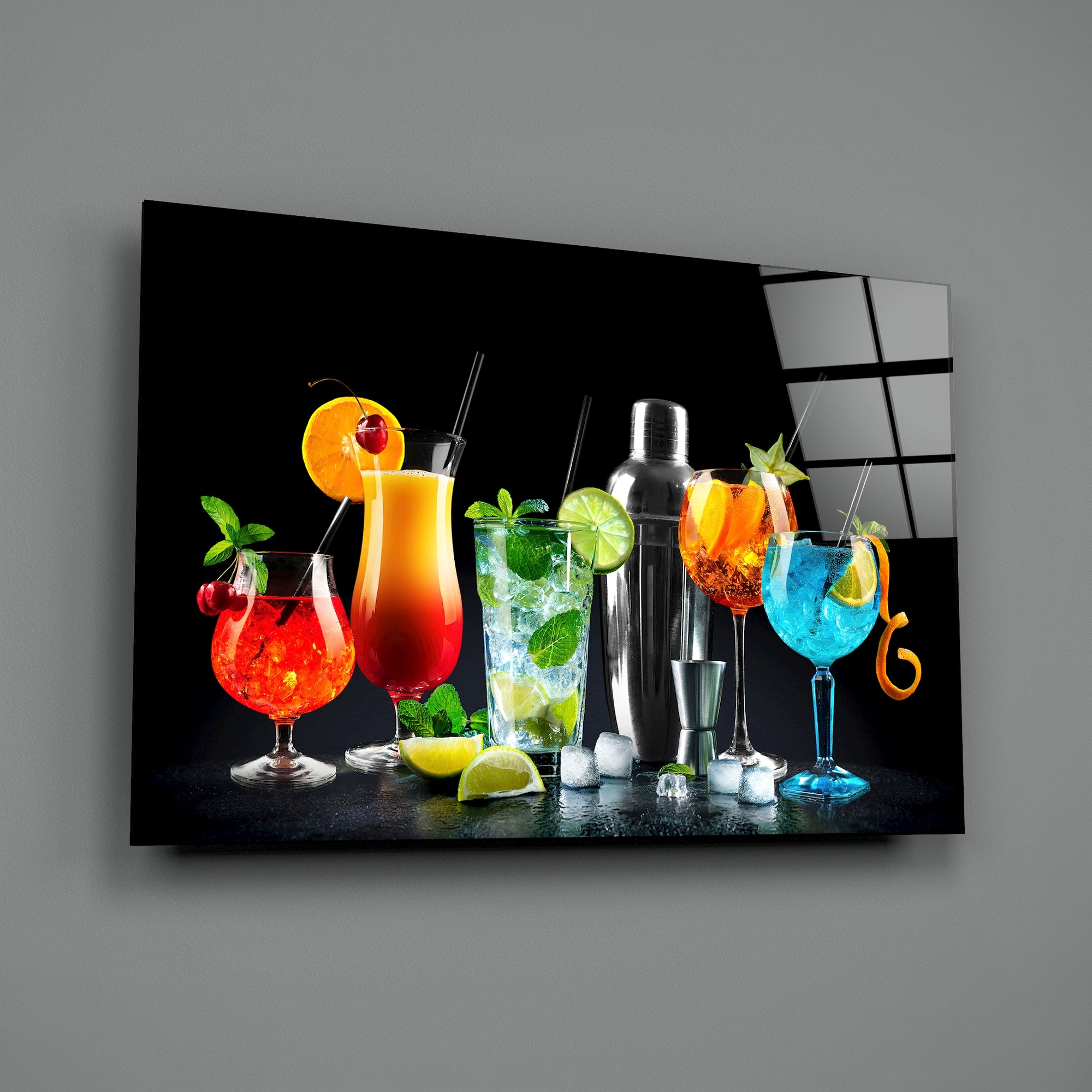 Cocktails Glass Wall Art