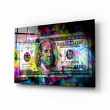 100 Dollars Glass Wall Art