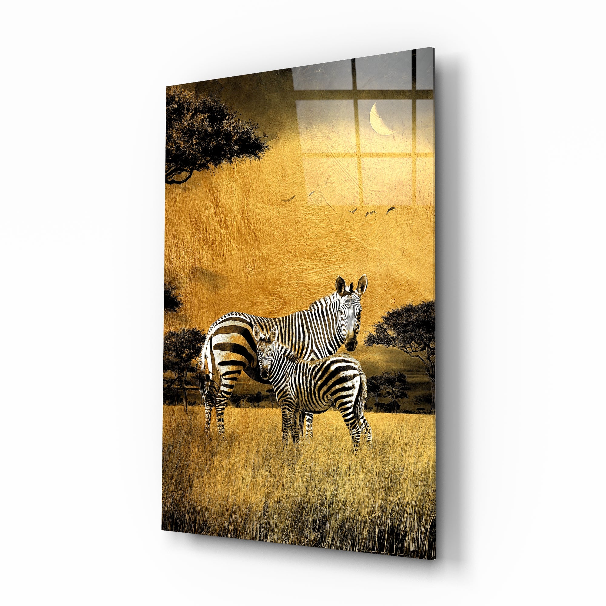 Zebras Glass Wall Art