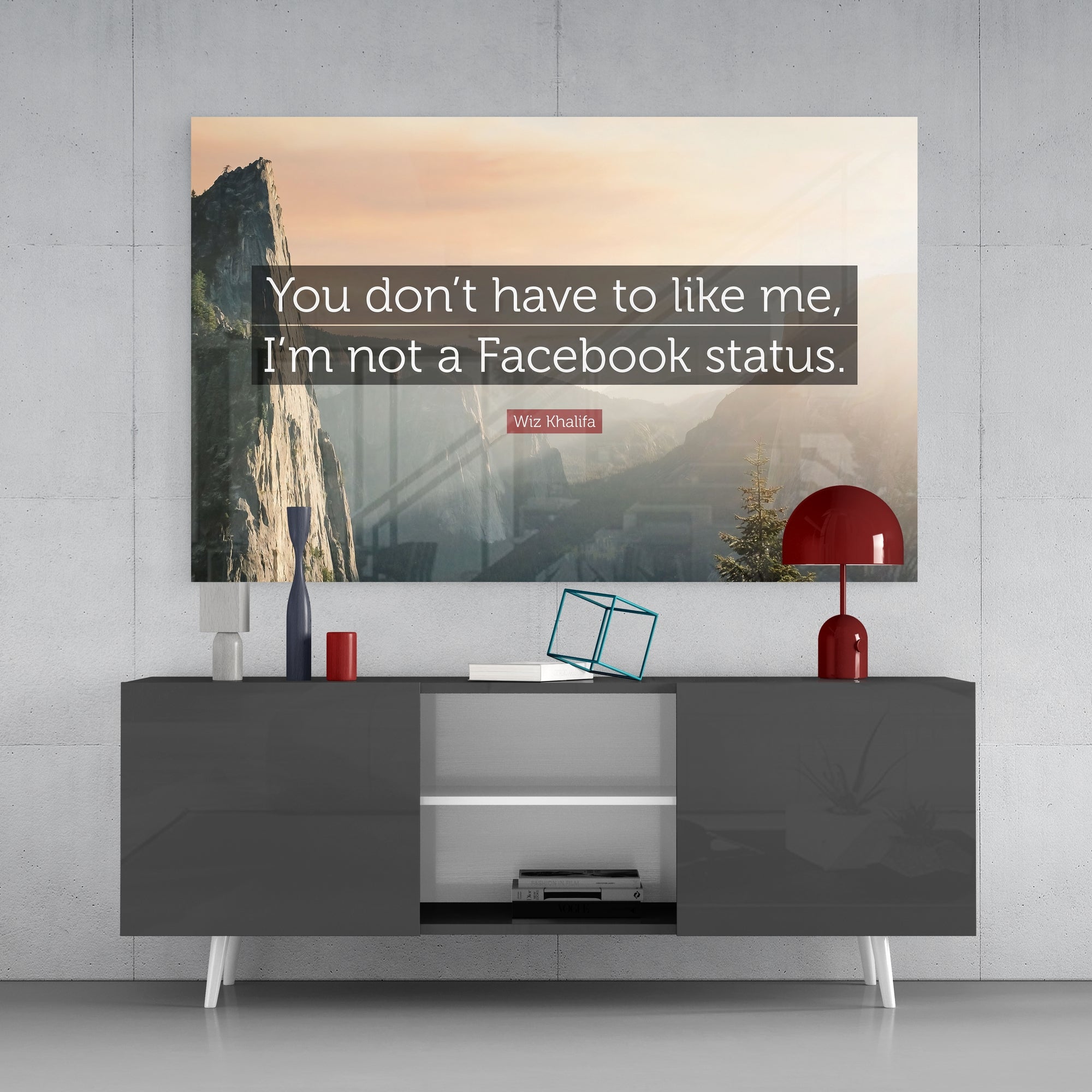 Not a Facebook Statüs Glass Wall Art