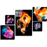 Dance of Colors Combined Glass Wall Art