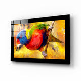 Tropical Parrot Glass Wall Art