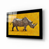Rhinocéros Impression sur verre