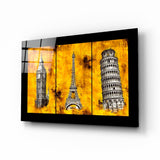 Arte da parete in vetro Pisa Parigi Londra