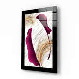 Arte della parete di vetro Foglia viola armoniosa