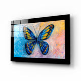 Arte de pared de vidrio de Mariposa colorida
