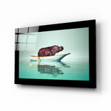 Hippo Glass Wall Art