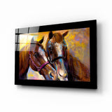 Farm Horses Glass Wall Art