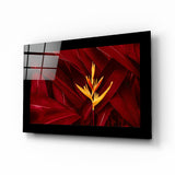 Red Leaves Glass Wall Art