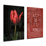 Enjoy the Little Things 2 Pieces Combine Glass Wall Art