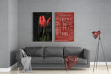 Enjoy the Little Things 2 Pieces Combine Glass Wall Art