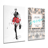Follow Your Own Style 2 Pieces Combine Glass Wall Art - 72x46 cm * 2 Pieces