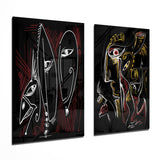 The Style of Picasso 2 Pieces Combine Glass Wall Art