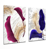 Foglie quadro in vetro 2 pezzi - 72x46 cm * 2 Pieces