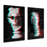 Statues 2 Pieces Combine Glass Wall Art