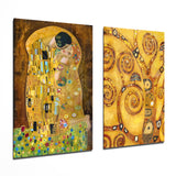 Arte de pared de vidrio combinado de 2 piezas de Klimt