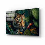 Trap Behind Flowers Glass Wall Art || Designer's Collection