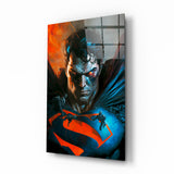 Bloody Superman Glass Wall Art || Designer's Collection